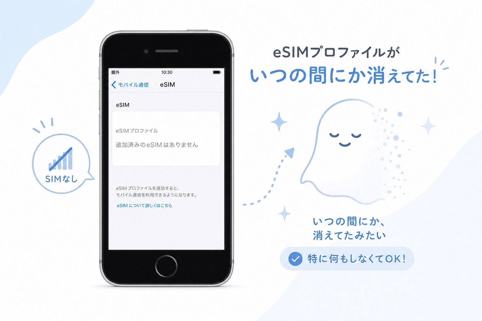 旧iPhoneのeSIMが自動で消えた様子